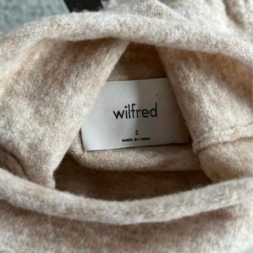Aritzia Wilfred Lorin Cream Tie Knit Turtleneck Casual Sweater Cottagecore Sz S - Picture 8 of 11